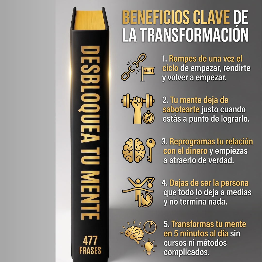 Deja de sabotearte. 477 Frases de Poder para Reprogramar Tu Subconsciente y Empezar a Avanzar de Verdad